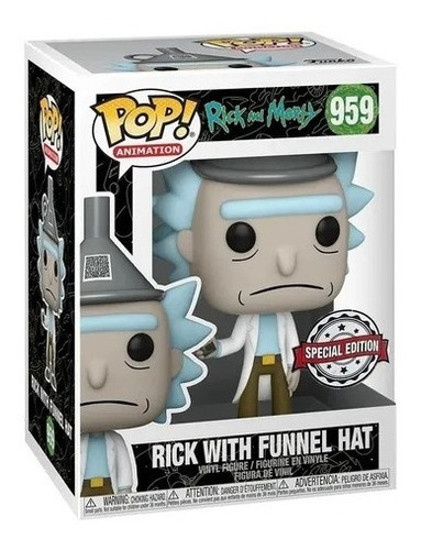 Especial Funko Pop Rick And Morty 959 Rick con sombrero en forma de embudo