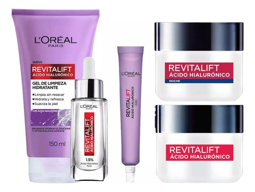 Combo Revitalif Loreal X5 Rutina Facial Antiarrugas