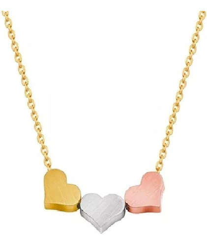 Collar De 3 Corazones Para Mujer Acero Inoxidable Corazon Elegante Dije Colgante Regalo Novia Esposa Mama Cumpleaños Aniversario