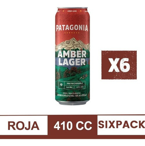 Cerveza Patagonia Amber Lager 410ml X6