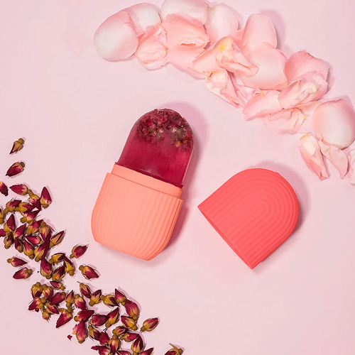 Rodillo De Silicón Para Masaje Facial Con Hielo Diler Reutilizable Y Suave Ideal Para Cerrar Poros Reducir Inflamación Y Refrescar La Piel Uso Diario En Rutina De Skincare Color Rosa