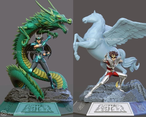  Archivo Stl Impresión 3d - Saint Seiya Pegaso Y Dragon Pack