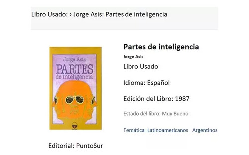 Jorge Asis: Partes De Inteligencia