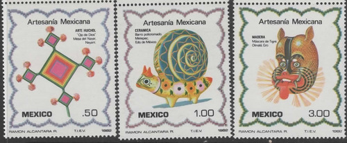 México 1982  Artesanías Ojo De Dios Mascara Tigre Barro