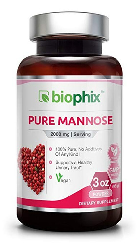 Manosa Pura 100 Por Ciento En Polvo 2.000 Mg 3 Oz 85 Gramos