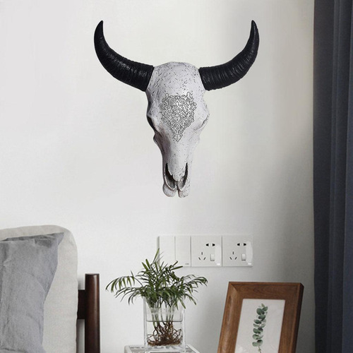 Escultura De De Toro Diseño Tribal Para Colgar En La Pared