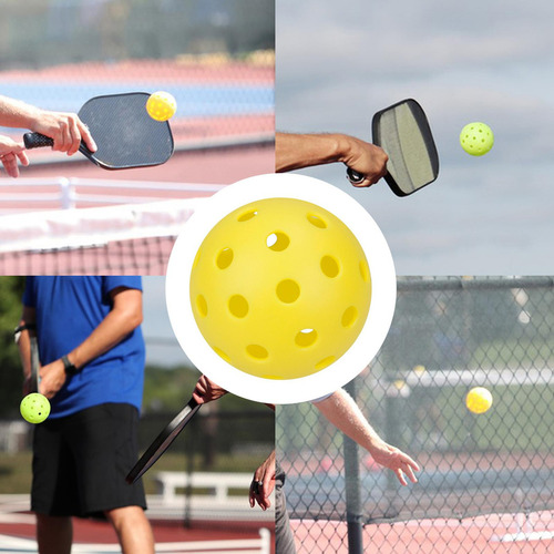 . 6 Pelota Luminosa De Pickleball De Calidad Amarillo