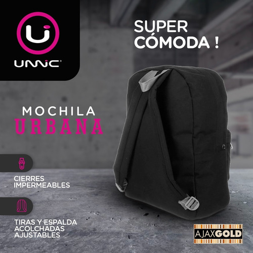 Imagen 3 de 8 de Mochila Original Urbana Reforzada Grande Espalda Escolar