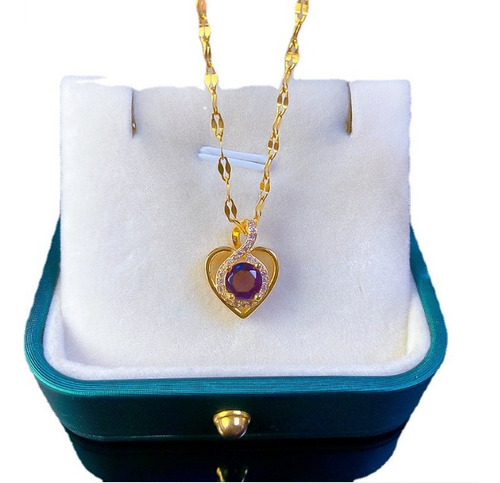 Collar Corazon Morado