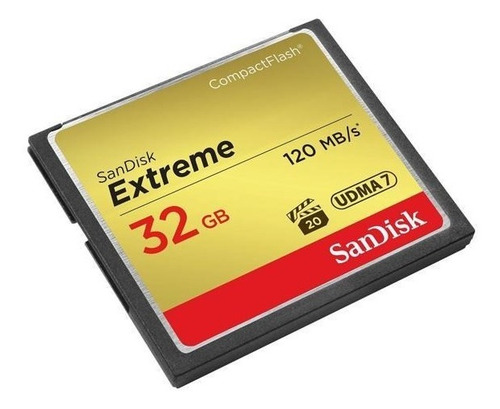 Imagem 1 de 1 de Cartão Memória 32gb Compact Flash Sandisk Cf Extreme 120mb/s