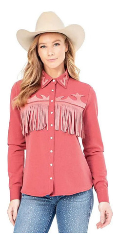 Camisa Country Feminina Zenz Western Manga Longa Ruby 