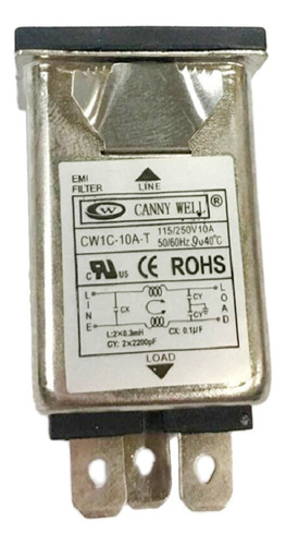 Filtro EMI RFI en la línea de alimentación de CA 250v 10a Cw2c-10a-t supresor de ruido