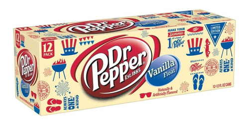 Refrigerante Dr Pepper Vanilla Float Caixa 12 Latas 355ml