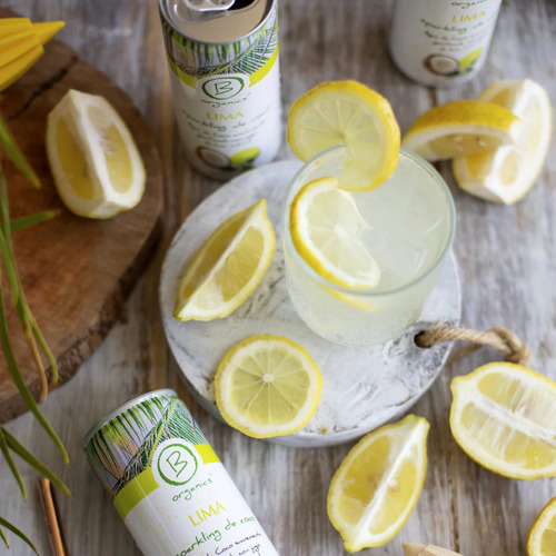 6 Pack Agua De Coco Con Gas 250ml Lima, Pomelo Y Arándanos