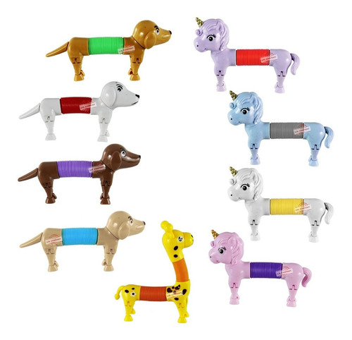 3 Mini Pop Animales Tubos Anti Estres Fidget Didactico Color