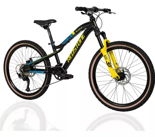 Bicicleta Infantil Aro 20 Redstone Alpha G Preto/Verde e Laranja