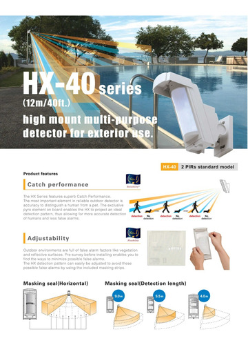 Detector Infrarrojo Para Exterior - Optex Hx-40. Doble Pir