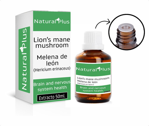 Extracto Hongo Melena De León 50ml. Con Gotero Antiderrame 