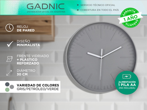 Reloj De Pared Moderno Minimalista Grande Clásico Gadnic