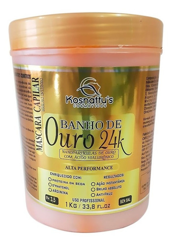 Mascara Capilar Banho De Ouro 24k 1kg Kosnattu's