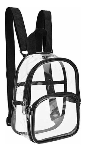 Mochila Bolso Transparente Negro Nuevo