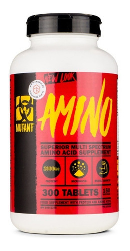 Mutant Amino 300 Tab, Aminoácidos Pastillas Bcaa + Eaa Sabor 300 tabletas