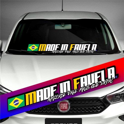 Made In Favela Par Adesivo Premium Grande Faixa Tuning 2x