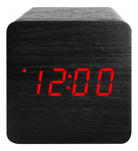 Reloj Despertador Cubo De Escritorio Led (fech Y Temp)
