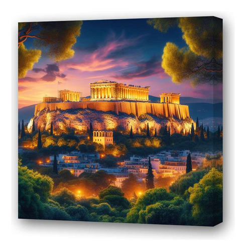 Cuadro 45x45cm Acropolis Antigua Grecia Paisaje Viaje M2