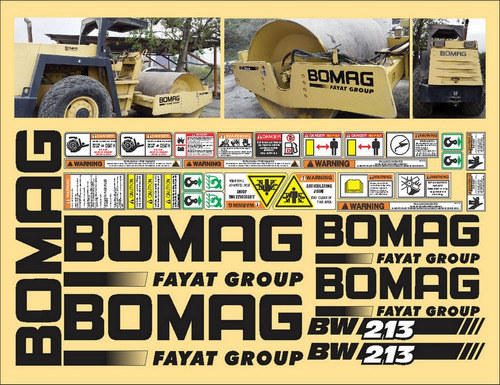 Calcomanías Para Bomag Bw213 Con Preventivos Originales