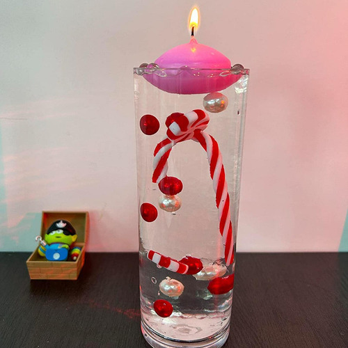Relleno De Jarrón Flotante Navideño Con Perlas Flotantes, Pe