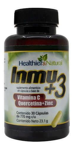 Inmu+3  Vitamina C Quercetina + Zinc  C H & Natural Capsula Sabor Sin Sabor