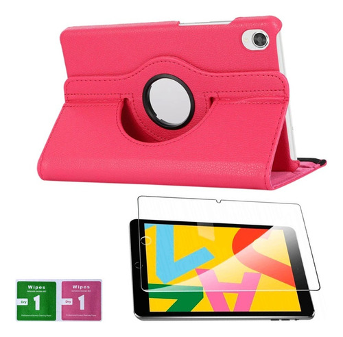 Combo Funda Para iPad 4ta Gen 9.7  A1458 360° Fucsia + Mica