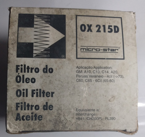 Imagem 8 de 8 de Filtro Do Oleo Mahle Gm A10,c10,c14,a20 Ox 215d