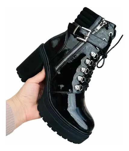 Botines de charol con tacon sale