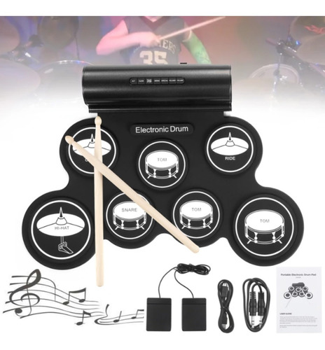 Bateria Electronica Digital 7 Pad 2 Pedales