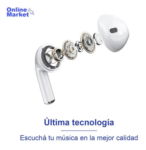 Auricular Bluetooth - Compatible iPhone iPad Celular - Pro 4 Color Blanco