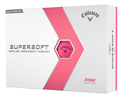 Pelotas Golf Callaway Supersoft - Caja X 12 - Rosa Color Rosa Chicle