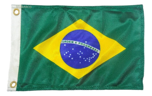 Bandeira Nautica Brasil Barco Lancha 22x33cm 100% Poliester