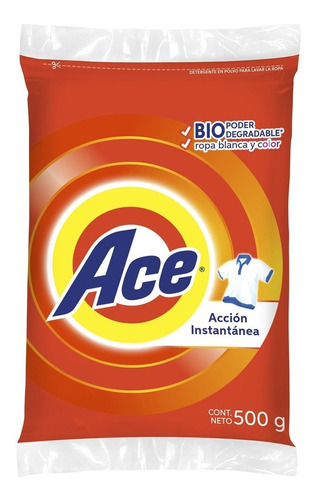 Detergente En Polvo Ace Acción Instantánea 500g