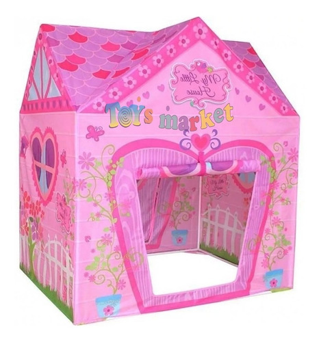 Imagen 3 de 7 de Casita Techo Princesas Rosa Casa Juego Nena Carpa Pvc Iplay
