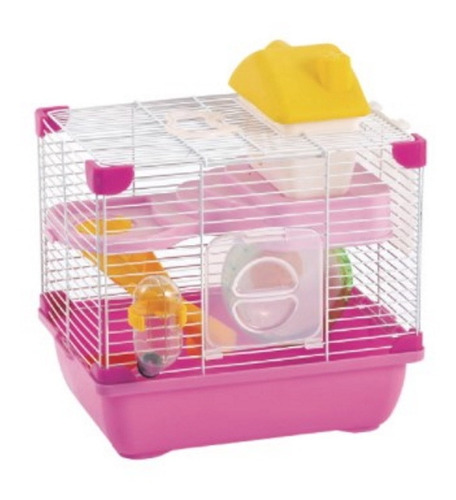 Jaula Plastica Hamster Land Rosa Plataforma Casa Sunny