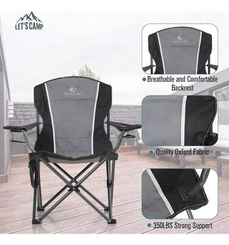Silla Plegable De Gran Tamaño Para Acampar Al Aire Libre, Si