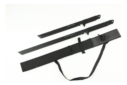 Espadas Gemelas Ninja Con Escritura Japonesa Hk-1070rb Color Negro