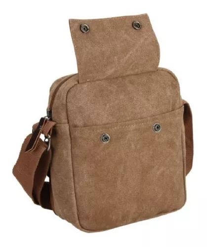 Morral Bolso Vintage Tactico Hombre Marron O Negro - Chico