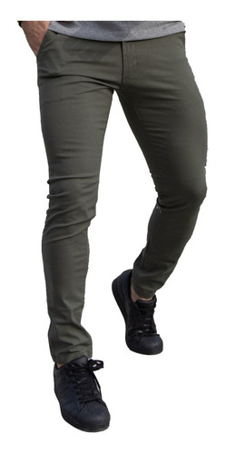 Imagen 2 de 4 de Pack X2 Pantalones Corte Chino Hombre Gabardina Elastizada