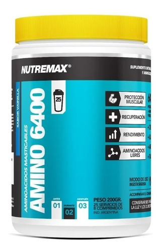 Amino 6400 200 Comprimidos Masticables Nutremax