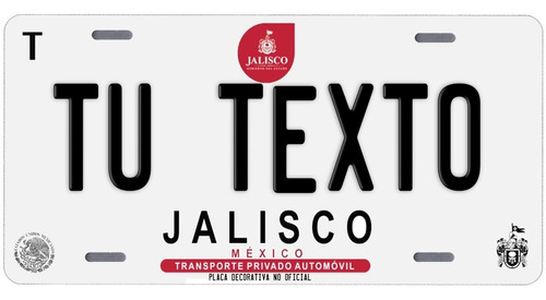 Placas Auto Metalicas Personalizadas Jalisco Gota Roja