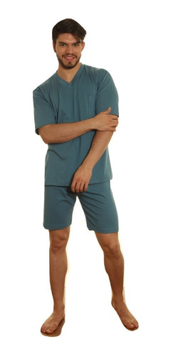 Imagen 1 de 7 de Pijama Hombre Jersey Liso 100% Algodón Verano