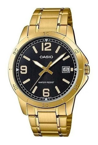 Reloj Casio Mtp-v004g Dorado Acero Fechador - 100% Original